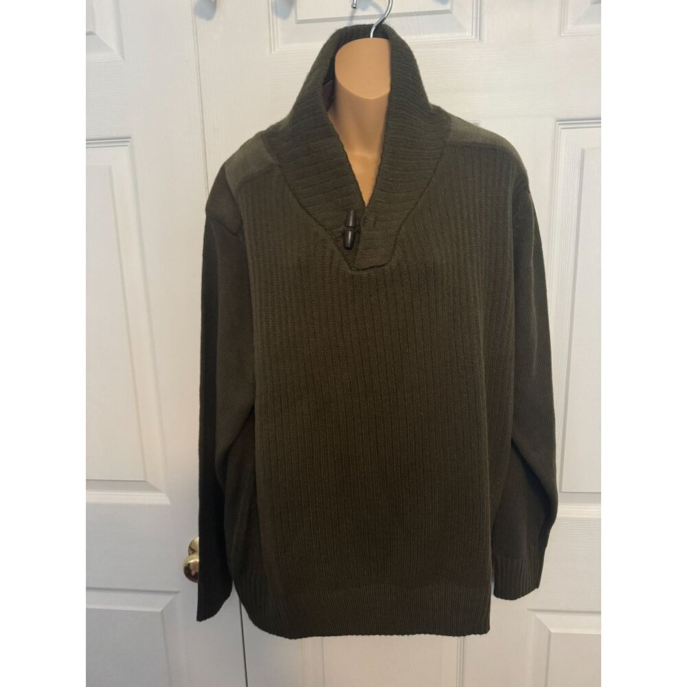 NWT Weatherproof Vintage Mens Military Olive Green Sweater L